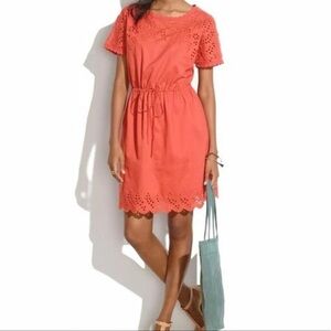 MADEWELL WILDFLOWER SIZE 2 orange eyelit dress